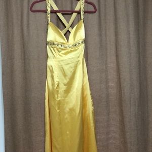 Lafee Jasmine Yellow Beaded Prom Dress Size 6